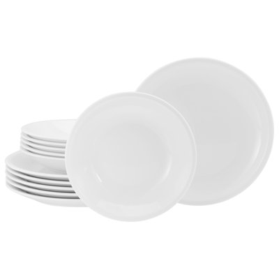 Milano Weiss Piece Porcelain China Dinnerware Set - Service for 6