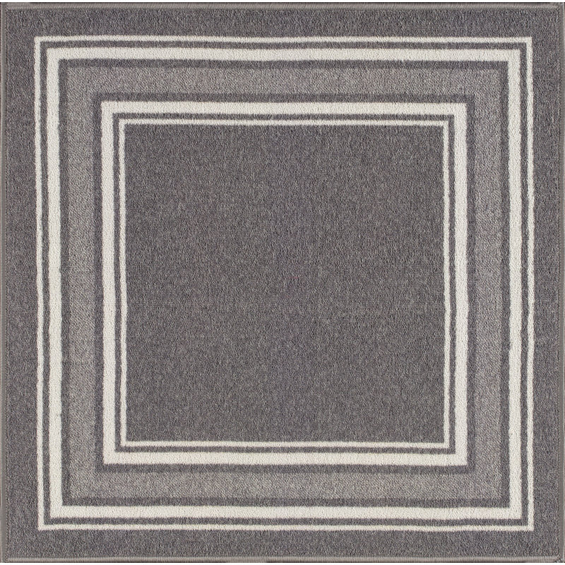 Tapis gris Quinter, Carré 2 pi 7 po