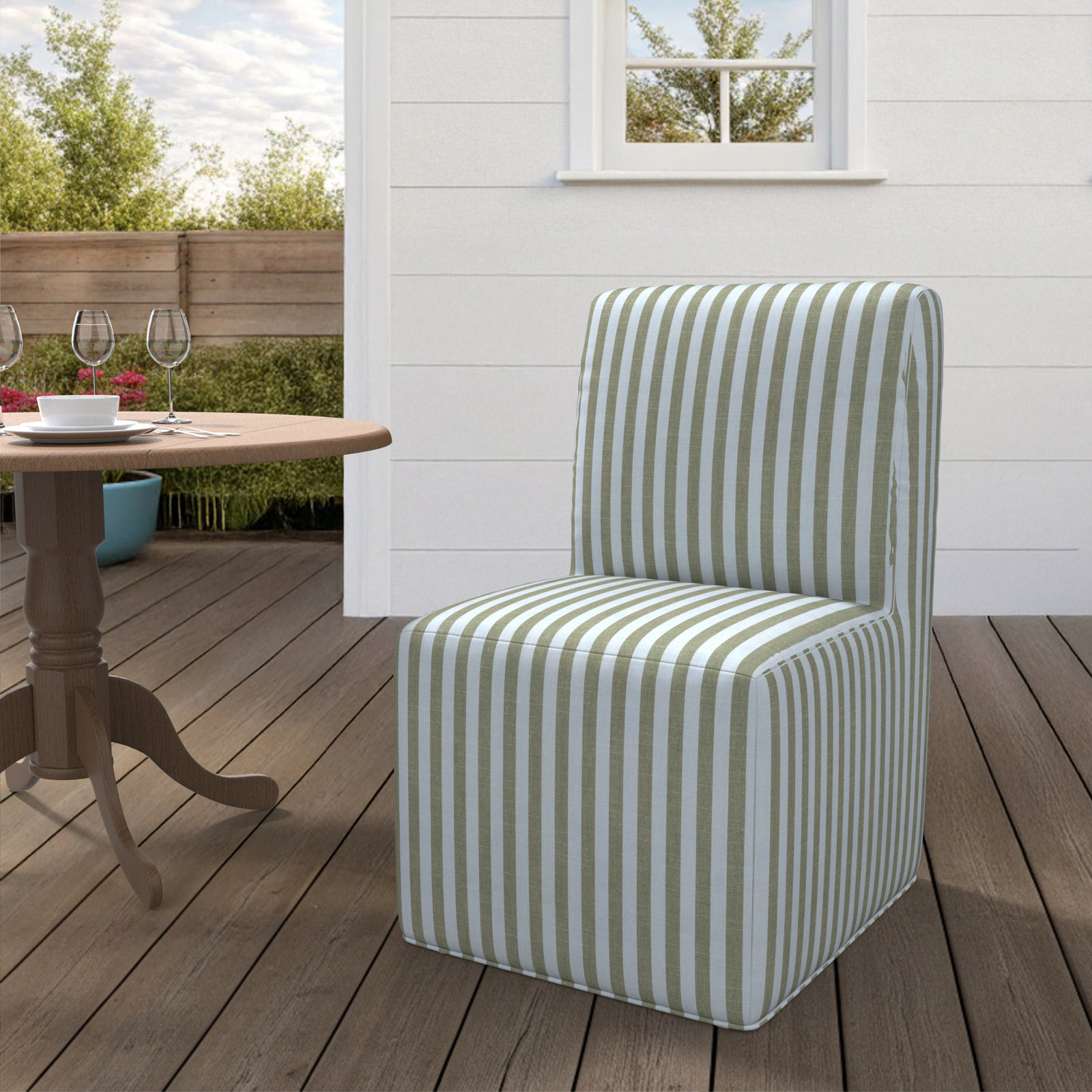 Praia Sunbrella® Patio Dining Chair, Sail Away Aloe