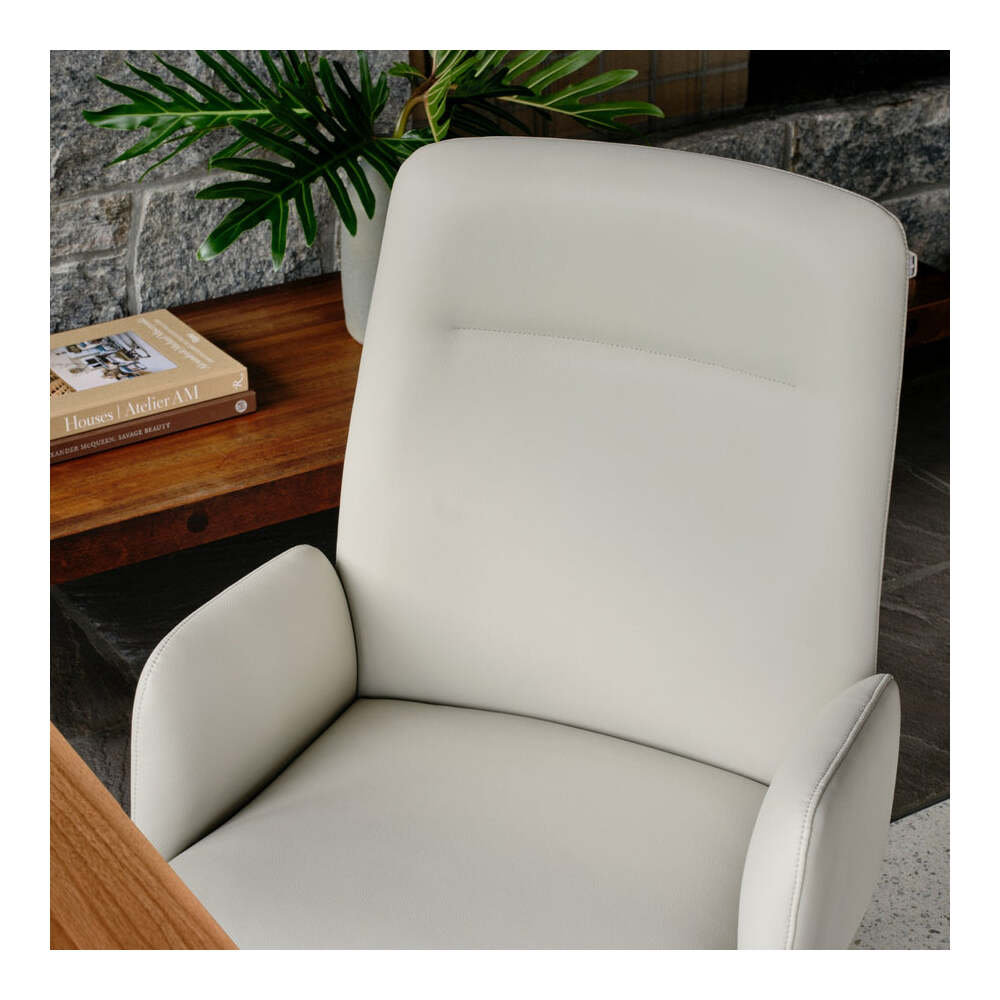 High Back Office Chair, Limestone, Chrome, 40.5"