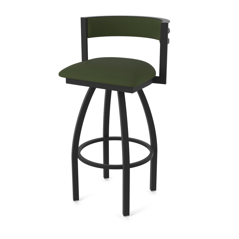 Tabouret Artémis, Vinyle - pin Canter, Noir froissé, Tabouret de bar (siège d'une hauteur de 36 po)