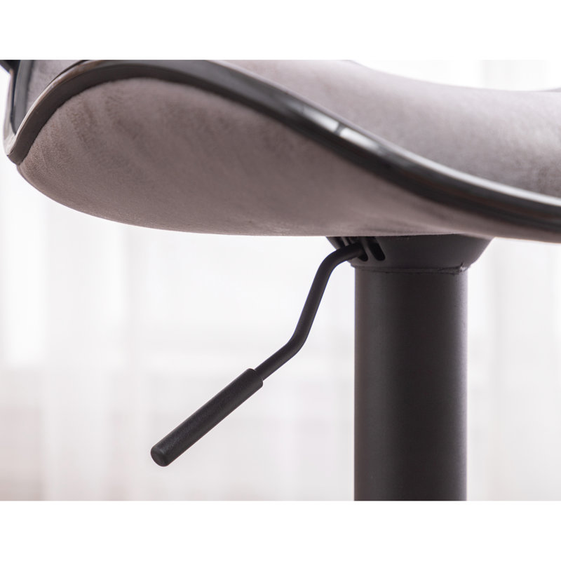 2 pièces en gris, base en métal, siège pivotant à 360 °, mousse, l 17,84 po x P 21,74 po, H 34 po à 42,5 po, réglable avec base