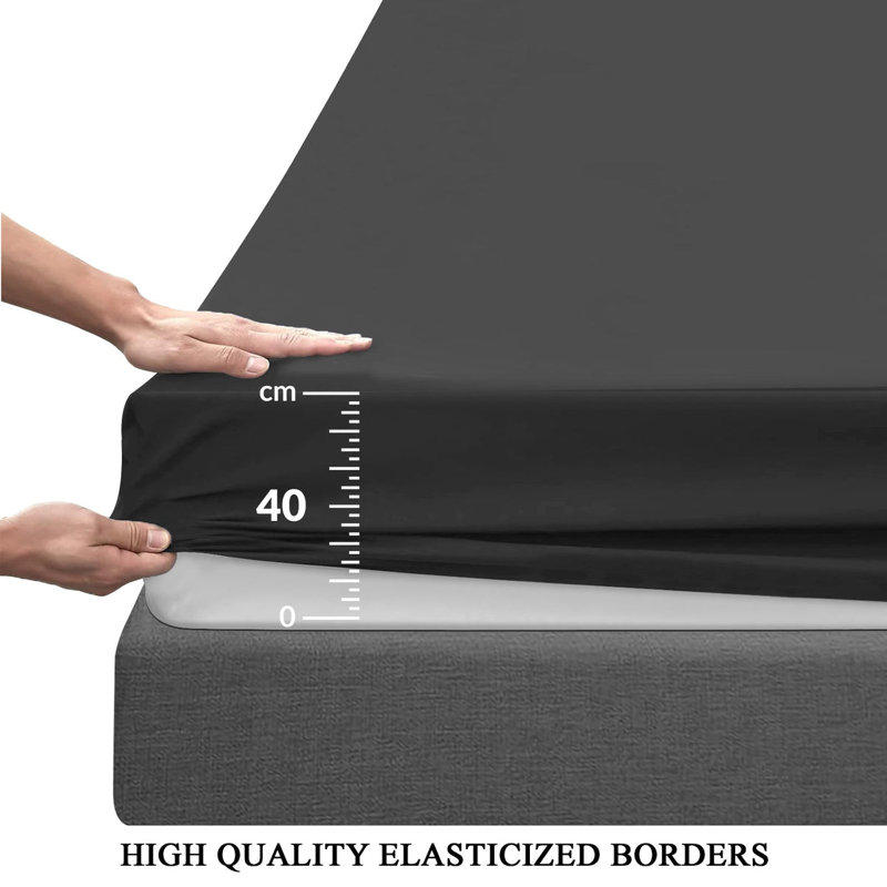 Microfiber Flatweave Fitted Sheet, Double (4'6)