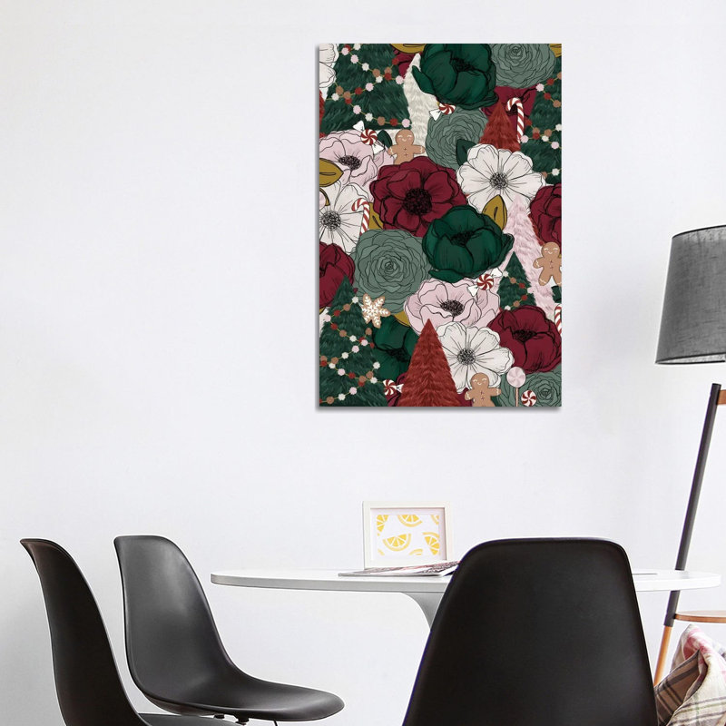 Festive Florals by Katie Bryant - Wrapped Canvas Gallery-Wrapped Canvas Giclée, 101.6 cm H x 66.04 cm W x 1.91 cm D