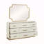Commode 9 tiroirs Lexington en beige avec finition texturée et quincaillerie dorée (miroir non inclus)