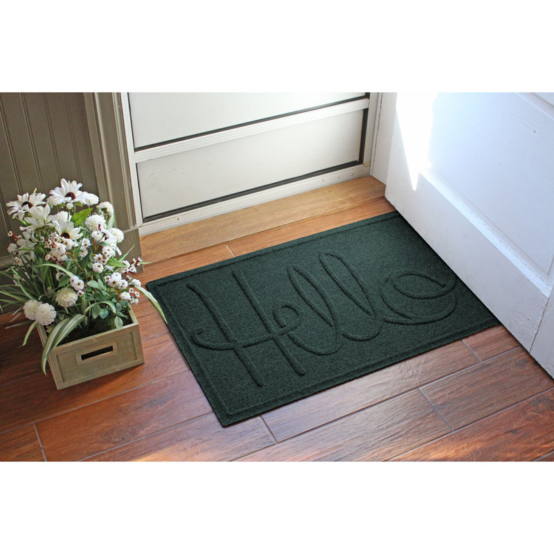 Tapis d'entrée pour l'extérieur WaterHog® Hello 23 po x 35 po, À feuilles persistantes