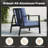 75" All-Weather Aluminum 3-Seat Patio Sofa With Thick Blue Cushions & Black Frame-185959133