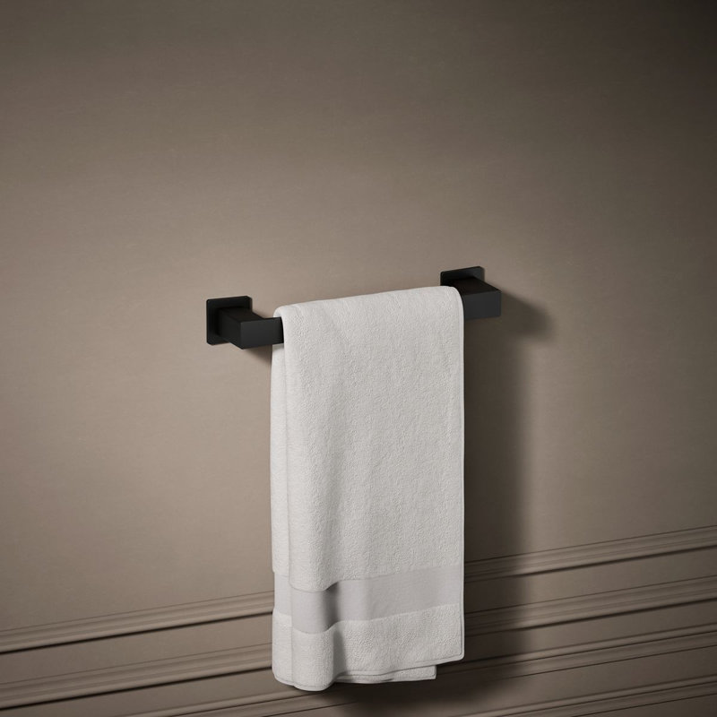 Honesty Towel Bar, Matte Black, 12"W