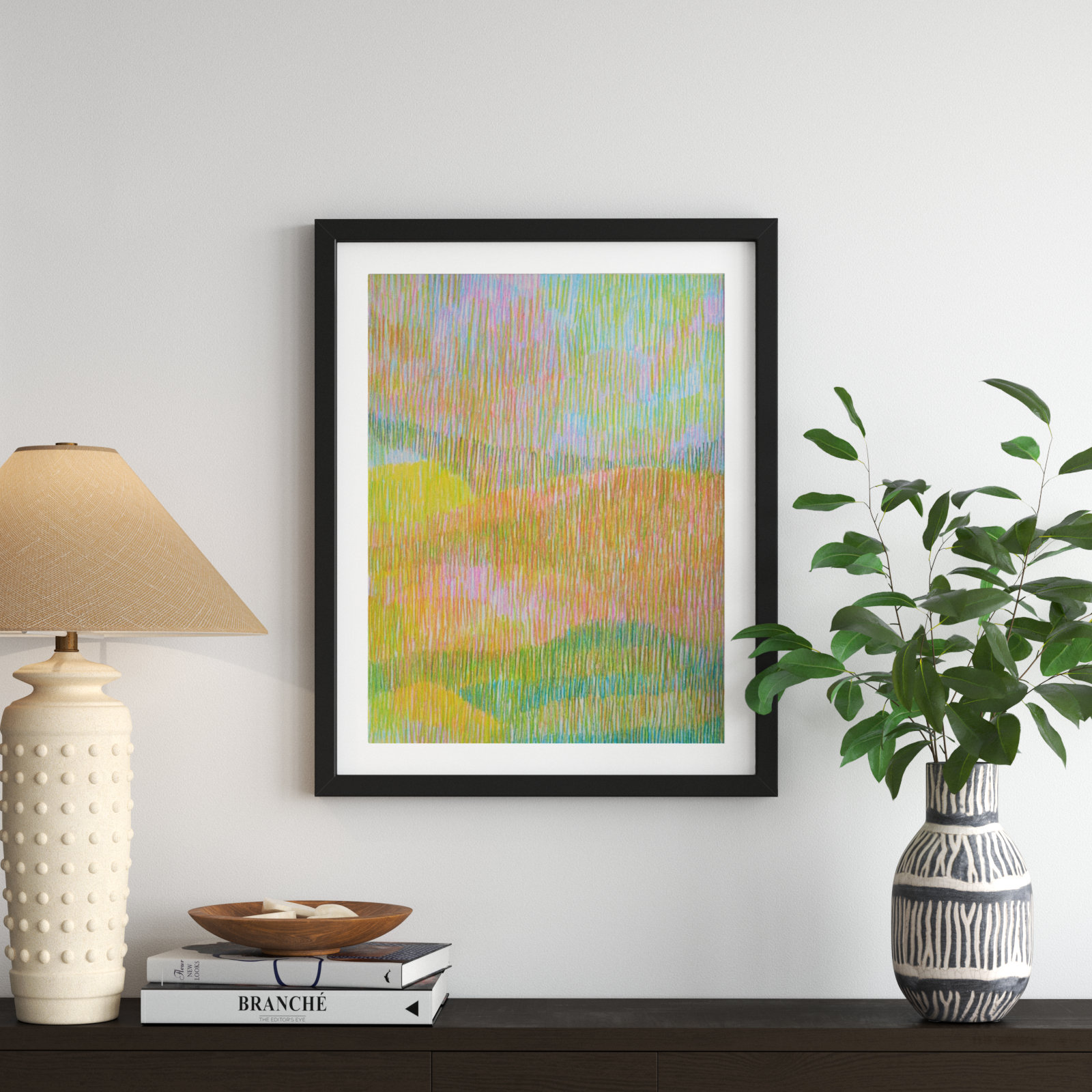 Summerhill Painting by Jacques Pilon, 30" H x 24" W x 1.25" D, Black