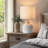 17.3" Ceramic Table Lamp with Distressed Stripes & Linen Shade
