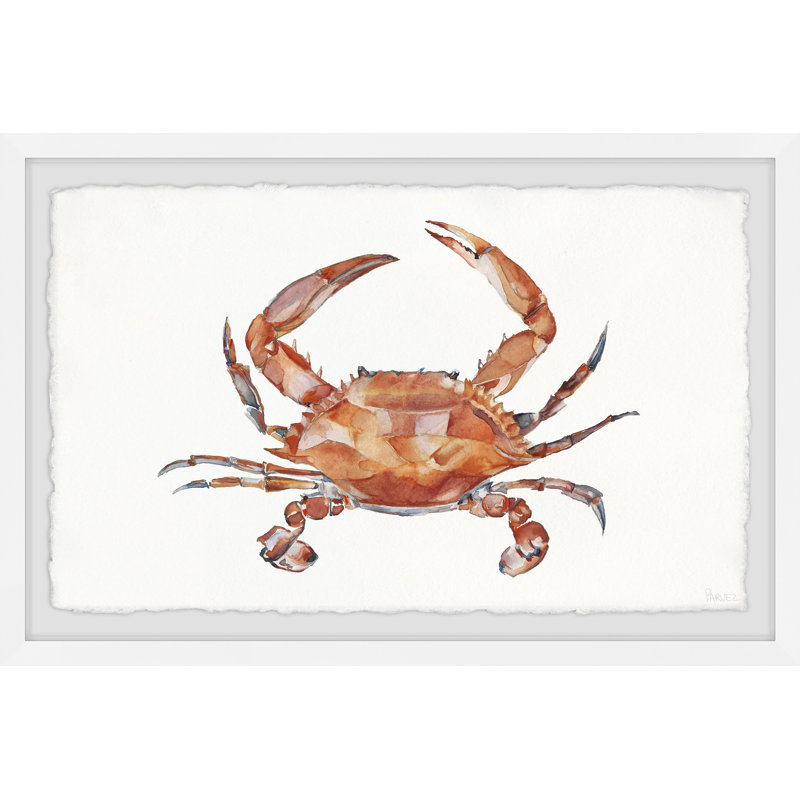 Orange King Crab by Parvez Taj - Single Picture Frame Painting, 20 cm H x 30 cm W