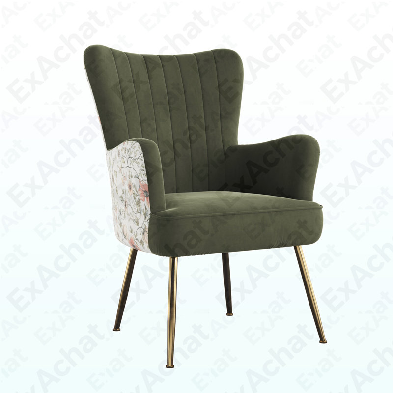 Chaise d'appoint verte avec imprimé