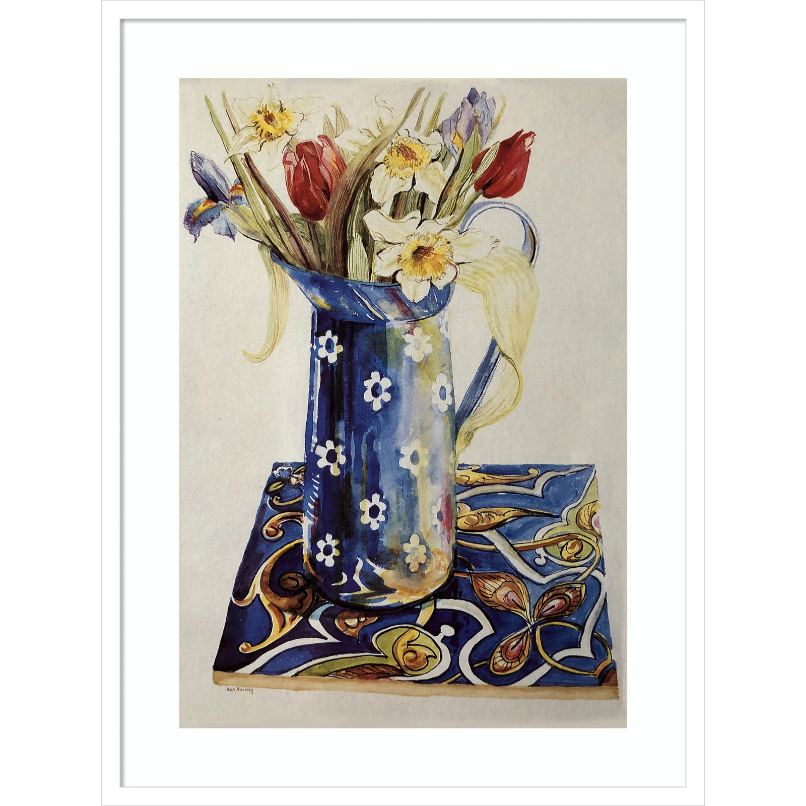 Tulips Print by Joan Thewsey, 33" H x 25" W, White