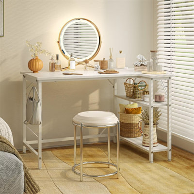 L-Shaped Metal Base Computer Desk