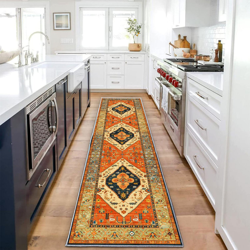Tapis lavable rétro antidérapant, Tapis de couloir 2 pi x 4 pi