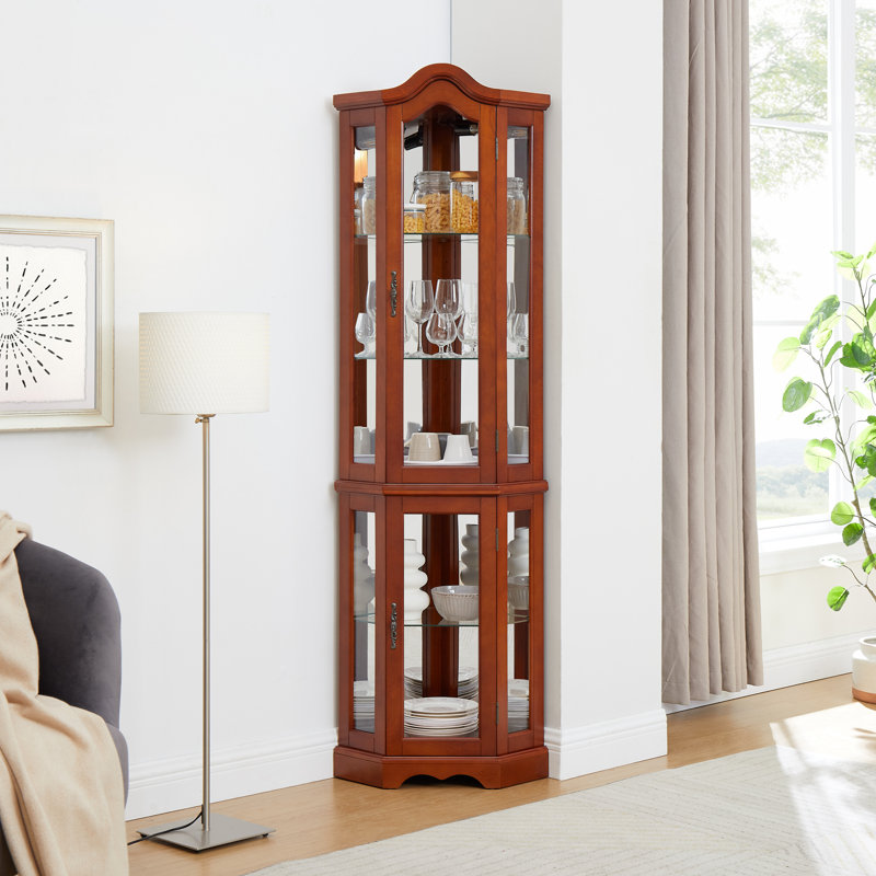 Corner Curio Cabinet, Cherry