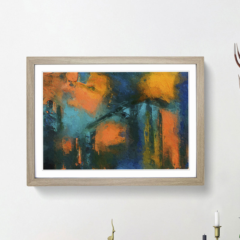 Abstract Vol.59 by S.Johnson - Single Picture Frame Print, 24cm H x 33cm W x 2cm D, Oak Framed