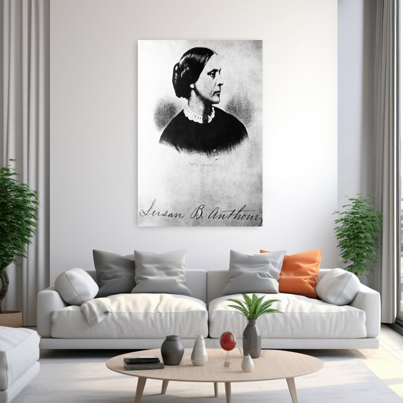 Portrait des années 1890 avec Susan B. Anthony et art mural rétro classique, H 60 po x l 40 po