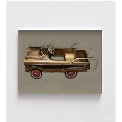 Vintage Farmhouse Antique Wagon Pedal Car Toy Decor, Toy Lover Gift Idea, Toy Room Decor, Vintage Theme Kids Playroom Art