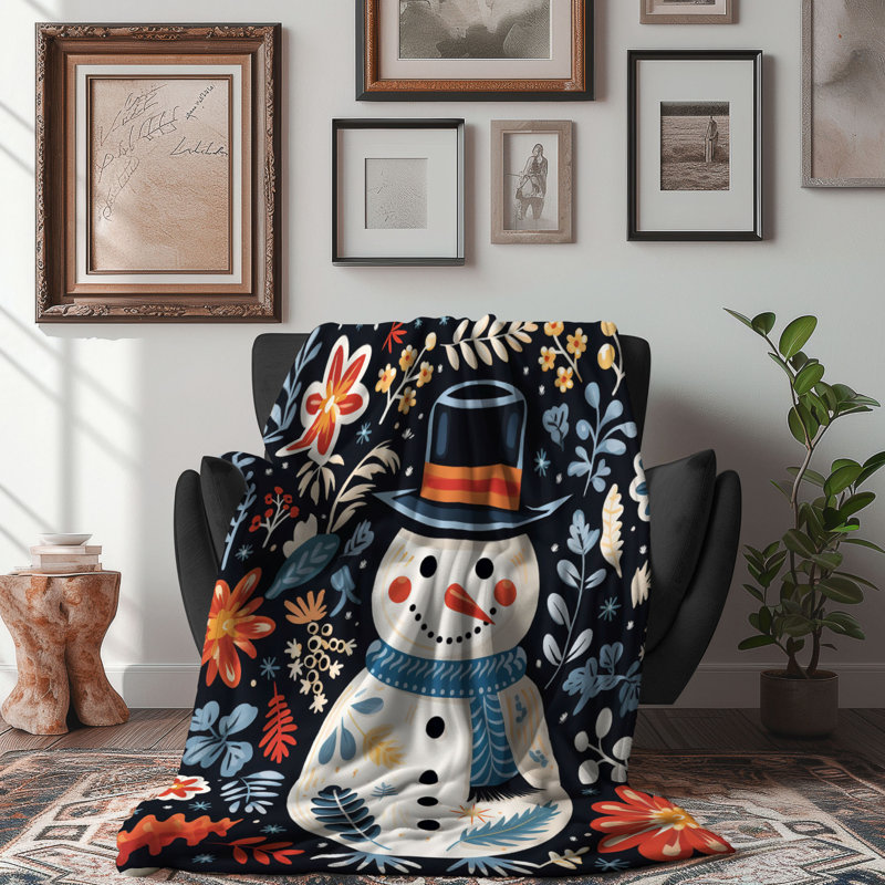 Nordic Holiday Patterns - 1 pièce Sherpa Premium, Grand lit