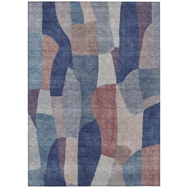 Machine Washable Indoor/Outdoor Chantille ACN2376 Abstract Rug, Rectangle 10' x 14'