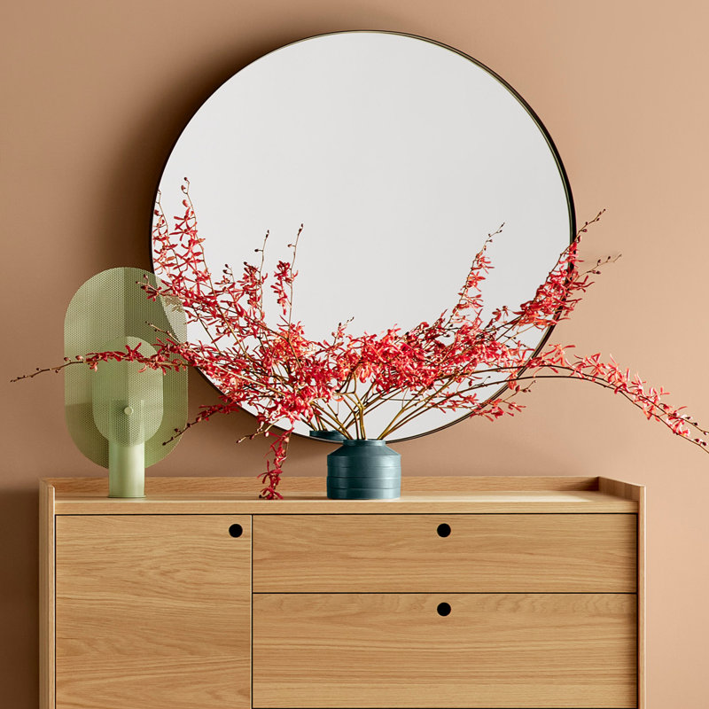 Hoopla Round Metal Wall Mirror, Oblivion, 36" x 36"