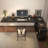 Black+Clear Rectangular Solid Wood+Acrylic desk-108994816