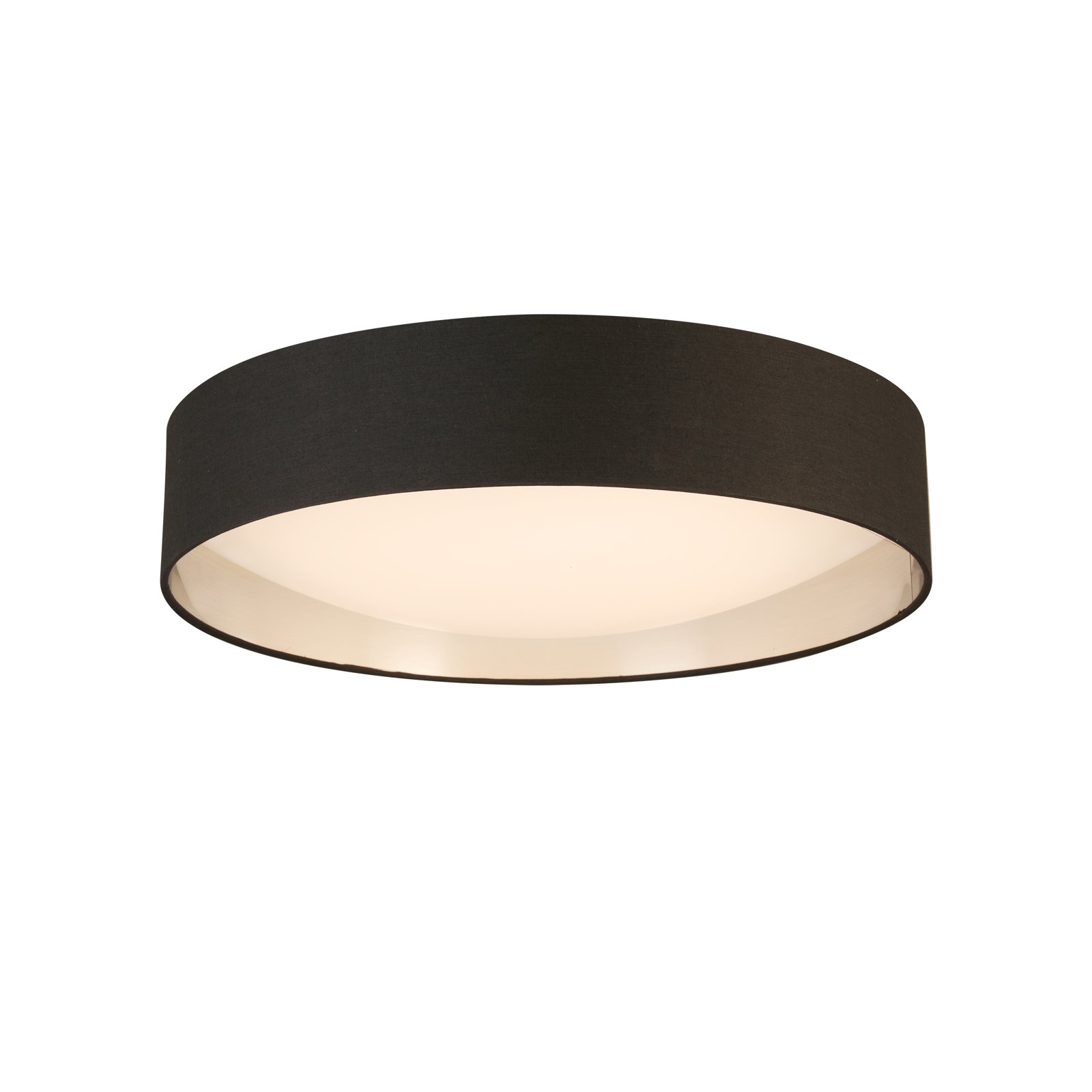 Murphie Single Light Polyester LED Flush Mount, Black/Brushed Nickel, 4.53" H x 19.88" W x 19.88" D