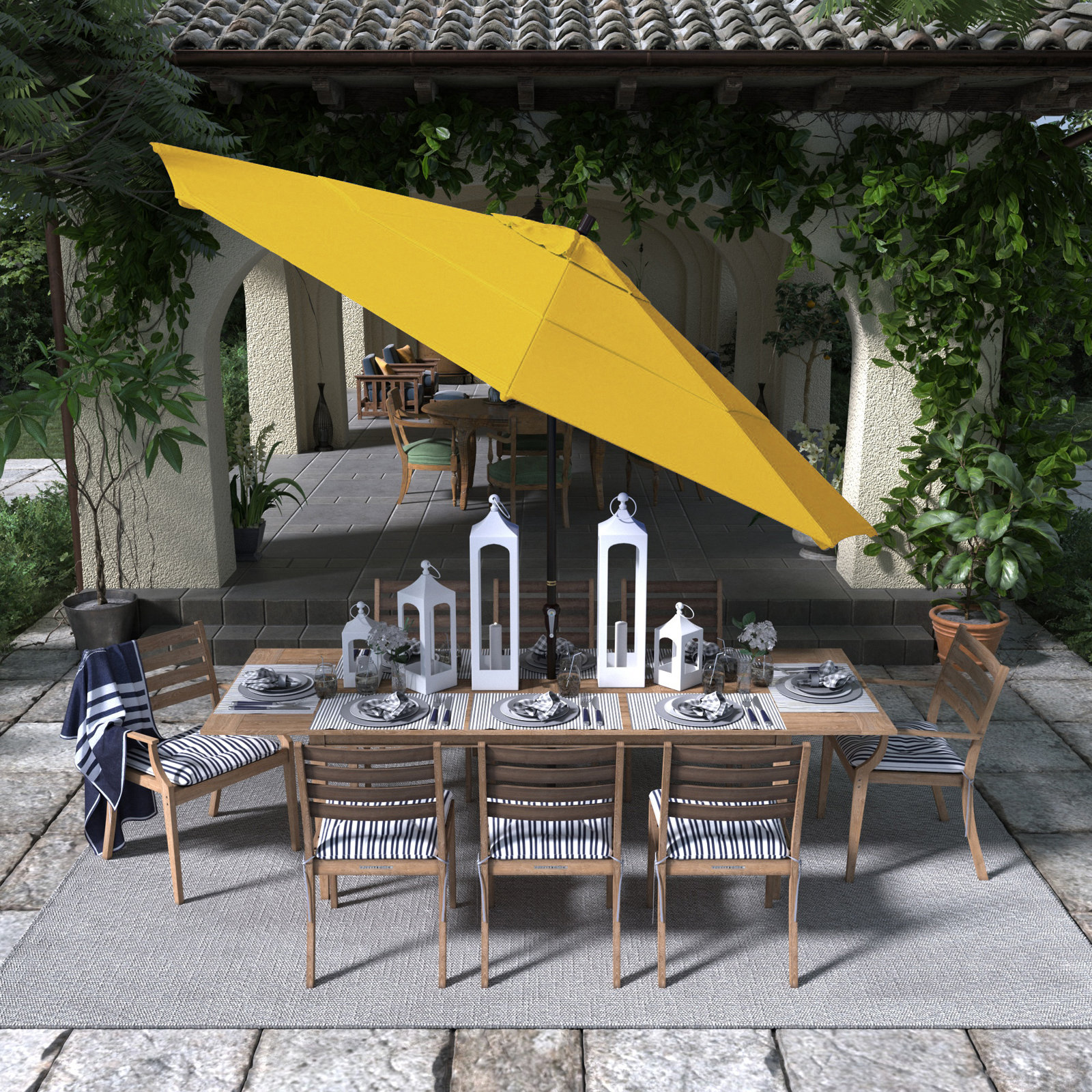 132'' Outdoor Umbrella, Lemon Performance