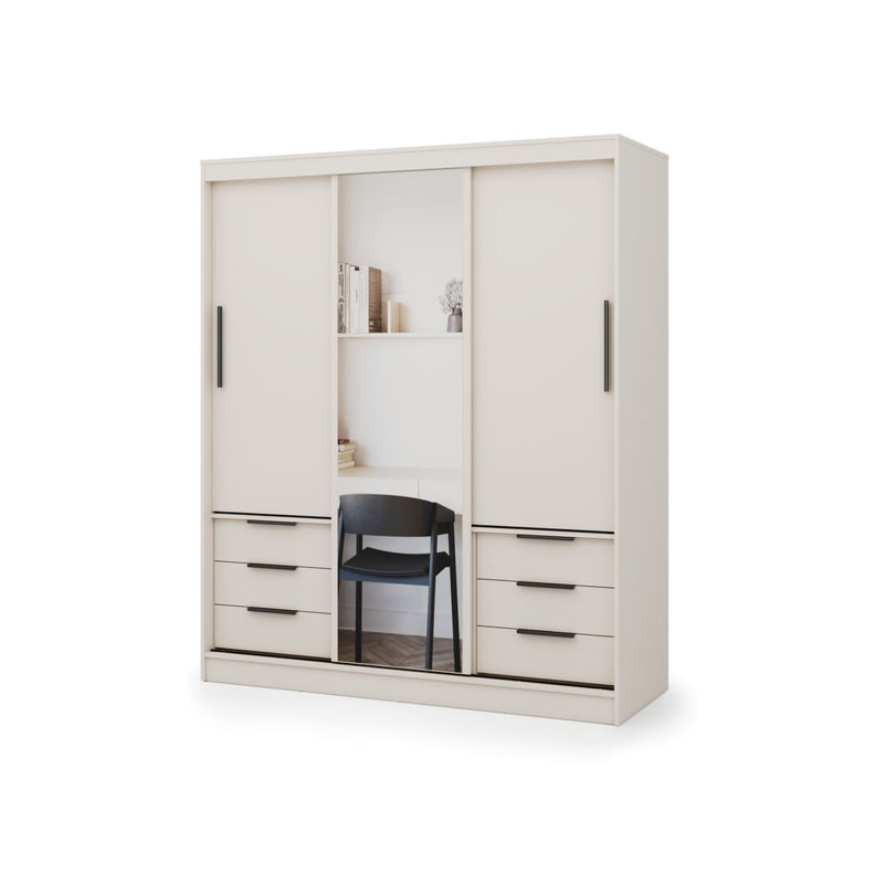 Manufactured Wood Wardrobe, Beige