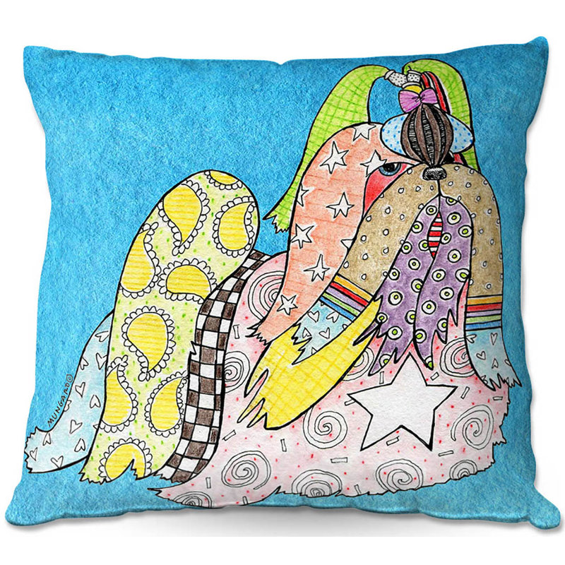  Coussin Couch Shihtzu, 20 po x 20 po, Aigue-marine