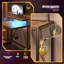 Baford L-Shaped Computer Desk with Power Outlet, Gaming Table with Monitor Stand and Shelves-416772189-468195737