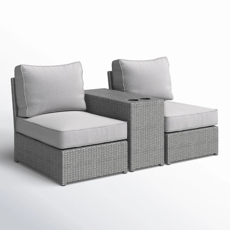Compact 2, , Cushions, Weather- , Foam-filled Seats, Machine-washable Covers, Balcony Enjoyment Seating Group, Rust Aluminum Frame, Removable Small Patio