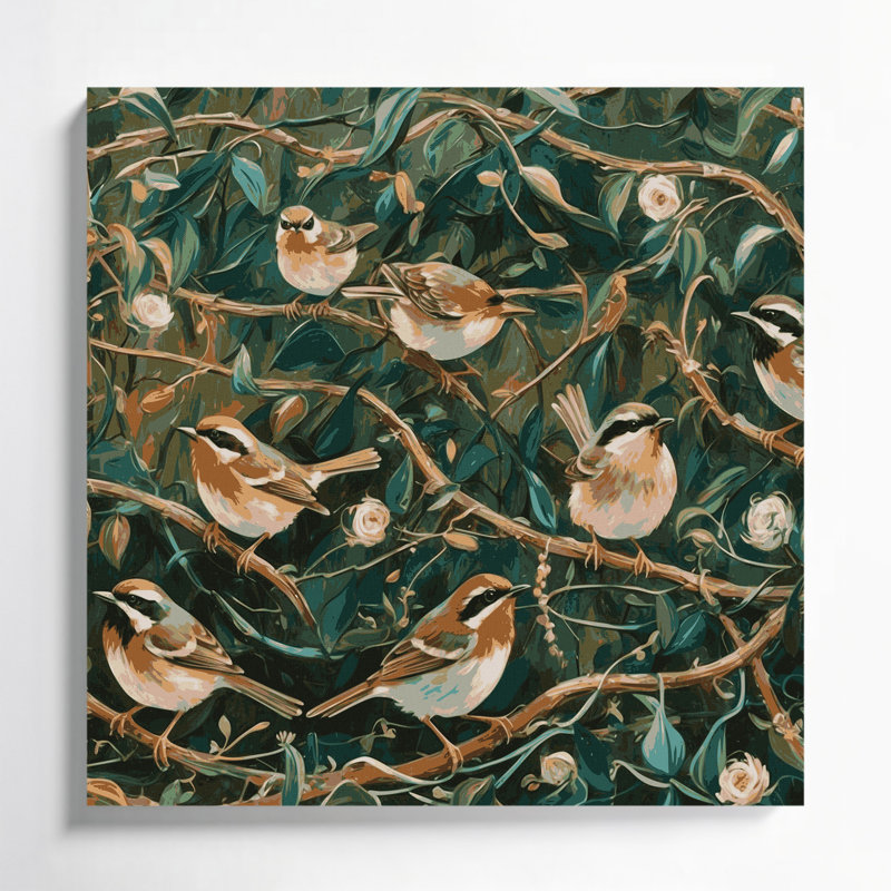 Oiseaux, art mural Wren, H 16 po x l 16 po