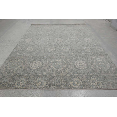 Transitional One-of-a-Kind Rectangle 8'8" X 10'8" Wool Area Rug Gray