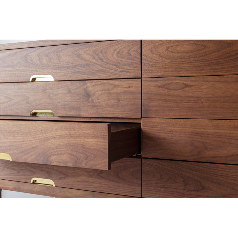 Simple 8 - Drawer Solid Wood Dresser, Walnut