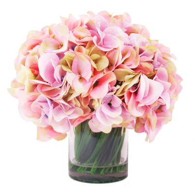 Polysilk Hydrangea Arrangement in Vase