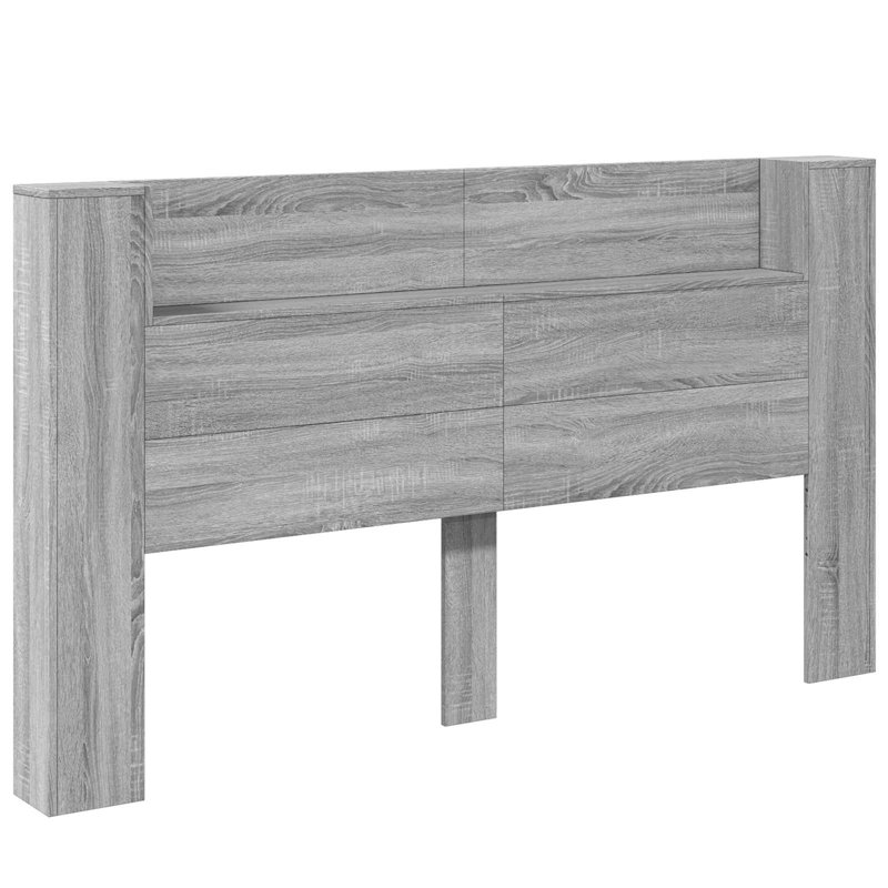 Bookcase Headboard, Super King (6'), Grey Sonoma