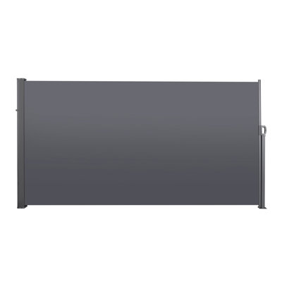 Waterproof Garden Privacy Awning - Retractable, . 118.1"X70.9", Dark Grey Patio Screen , Waterproof.