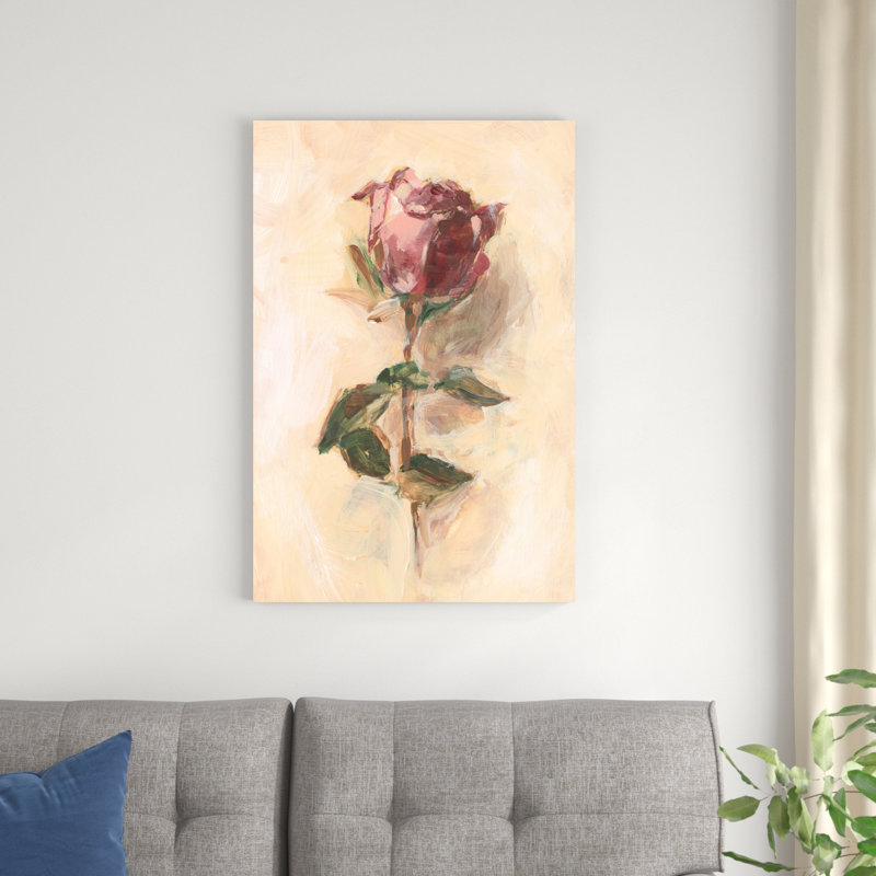 " Painterly Rose Study I " Painting Print, 36" H x 24" W