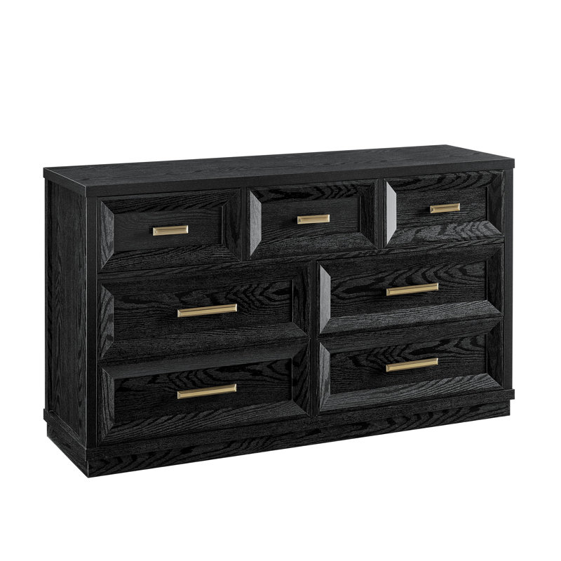 Commode 7 tiroirs Rylo, Noir
