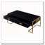 Table basse rectangulaire à 4 tiroirs et base dorée-1390176578