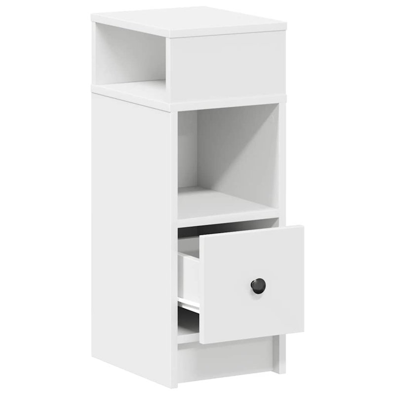 Rozario 25cm W Manufactured Wood Bedside Table, White, 1