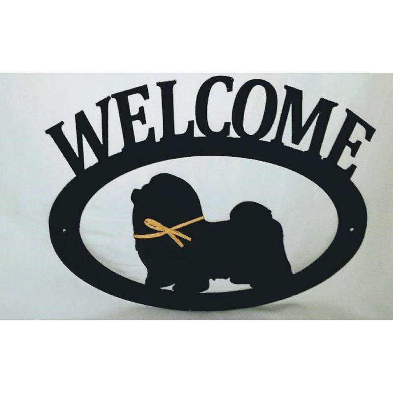 Panneau de bienvenue en métal Shih Tzu
