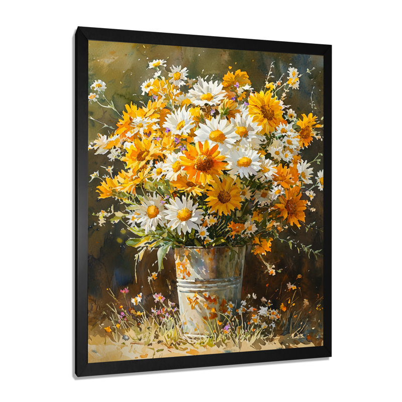 Christman - salon d'art mural floral, Noir, H 20 po x l 12 po, Reproduction encadrée d'une seule photo