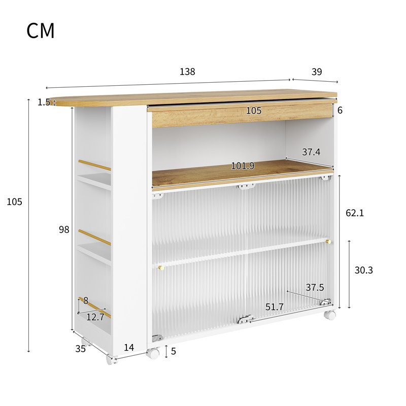 39cm Home Bar, White