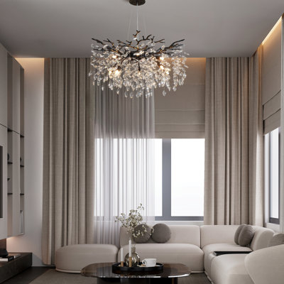 Lustre en cristal véritable de 47,5 po Paree