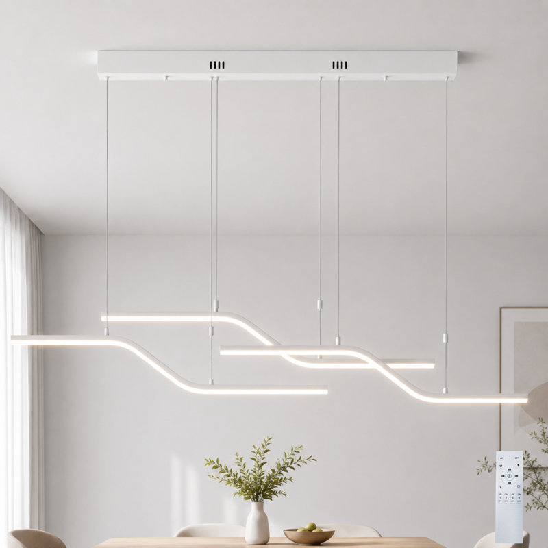 Lorisa 3 - Light LED Kitchen Island Pendant, White