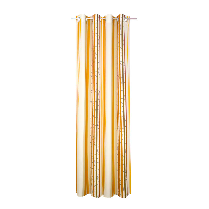 Peachey Synthetic Eyelet single Curtain Panel, opaque, 130cm Width x 180cm Drop, Orange