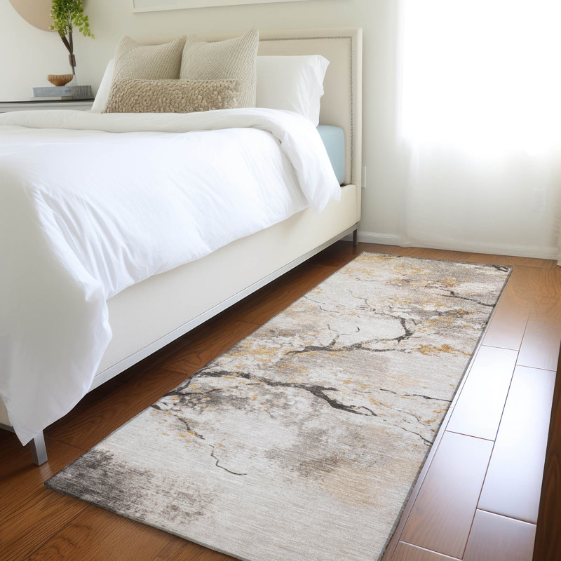 Tapis intérieur / extérieur lavable à la machine Xhevrie, Tapis de couloir 2 pi 3 po x 7 pi 6 po